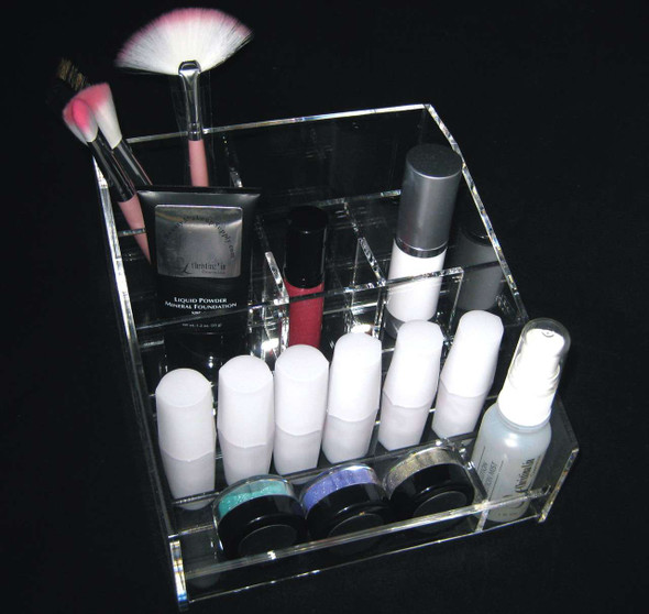 Acrylic Diabetic Testing Instrument & Supplies Storage Tray Organizers • 5671 Beauty Makeup Supply
