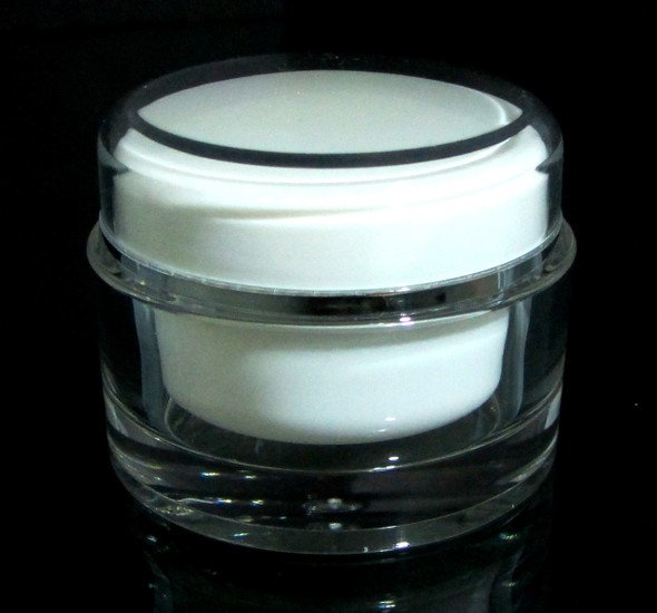 Acrylic Cosmetic Beauty Containers Cream Jars w/ Sealing Disc - 50ml • 3150