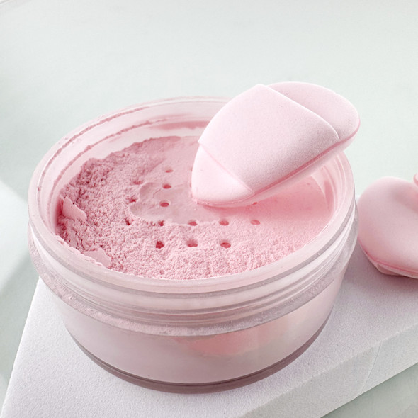 Mini air cushion powder puffs with finger slots, latex-free makeup sponges.