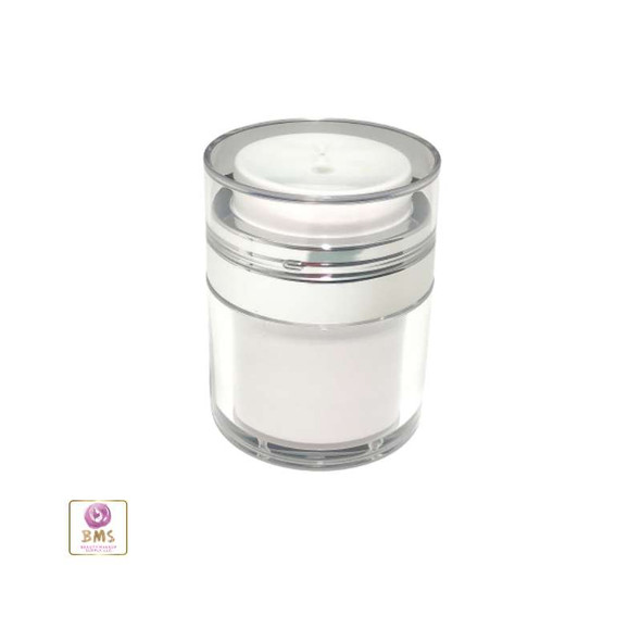 Airless Pump Jars Acrylic Beauty Packaging Container - 30 ml / 1 oz. (White) • 3630 Beauty Makeup Supply