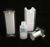 Airless Pump Lotion Serum Facial Treatment Square Bottles - 15 ml / 0.5 oz. (White) • 3715 Beauty Makeup Supply.com