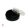 Black Cosmetic Jars Plastic Beauty Containers with Lids - 20 Gram (Black / Clear) • 3827 / 3828 Beauty Makeup Supply