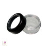 Black Trim Cosmetic Jars Plastic Beauty Containers - 5 Gram (Acrylic Window Caps) • 5015 Beauty Makeup Supply