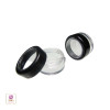 Black Trim Cosmetic Jars Plastic Beauty Containers - 5 Gram (Acrylic Window Caps) • 5015 Beauty Makeup Supply