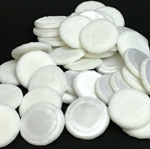 Compact Powder Puffs Cotton Velour w/ Satin Top • 5027 Beauty Makeup Supply