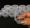 Cosmetic Flip Top Hinged Lid Jars Beauty Containers - 10 Ml (Clear) • 5094 Beauty Makeup Supply