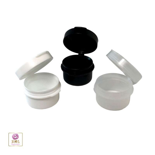 Cosmetic Hinged Lid Jars Beauty Containers - 5 Ml (White / Black / Natural ) Beauty Makeup Supply