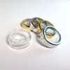 Cosmetic Jars - 10 Gram (Gold Trim / Silver Trim Acrylic Window Caps) • 3012 / 3011 Beauty Makeup Supply