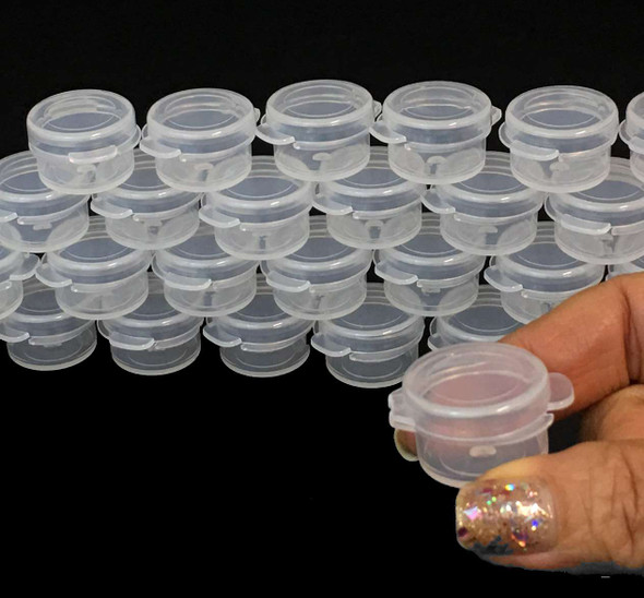 Cosmetic Jars Beauty Containers with Flip Top Hinged Lid - 3 Ml (Clear) • 5006 Beauty Makeup Supply