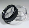 Cosmetic Jars Plastic Beauty Containers - 10 Gram (Black Trim Acrylic Window Lids) • 3010 Beauty Makeup Supply