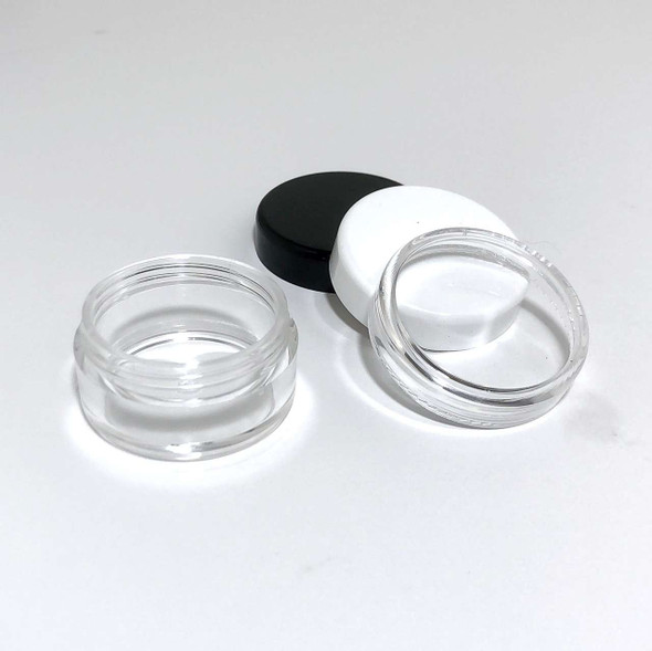 Cosmetic Jars Plastic Beauty Containers 10 Gram (Clear / White / Black Lids) Beauty Makeup Supply