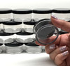 Cosmetic Jars Plastic Beauty Containers - 30 Gram (Black / Clear Lid)