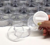 Cosmetic Jars Plastic Beauty Containers - 50 Gram (Clear Cap) • 3057 Beauty Makeup Supply