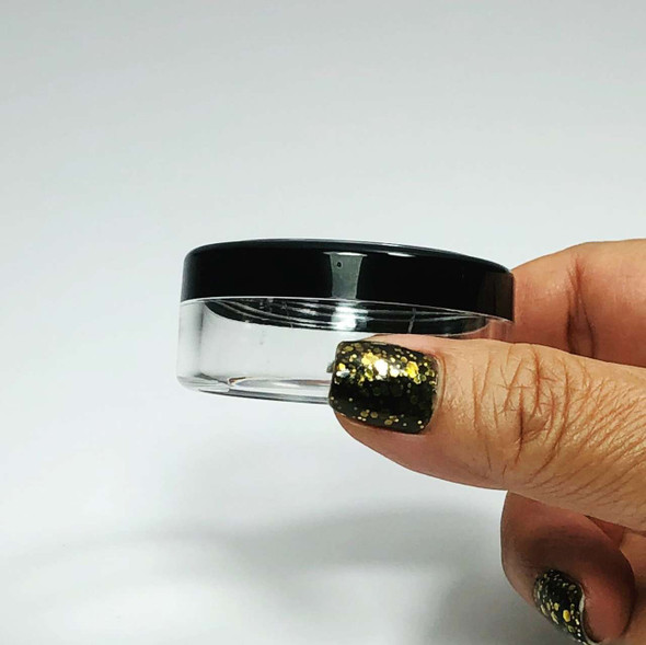 Cosmetic Jars Plastic Beauty Containers with Lids - 20 Gram (Black Trim) • 3020 Beauty Makeup Supply