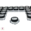 Several Square Beauty Containers Thick Wall Cosmetic Jars with Black Trim Acrylic Window Lid