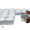 Cosmetic Jars Thick Wall Square Beauty Containers 10 Ml (Clear / White / Black Cap)
