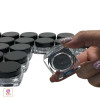 Cosmetic Jars Thick Wall Square Beauty Containers 10 Ml (Clear / White / Black Cap)
