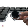 Cosmetic Jars Thick Wall Square Beauty Containers 10 Ml (Clear / White / Black Cap)