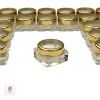 Gold Rim Cosmetic Jars Thick Wall Square Lip Balm Beauty Containers 10 Gram