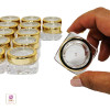Cosmetic Jars with Gold Rim Lid Thick Wall Square Beauty Containers 10 Gram