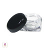 Cosmetic Jars Thick Wall Square Beauty Containers - 5 Ml (Clear / White / Black Cap) Beauty Makeup Supply