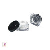 Cosmetic Jars Thick Wall Square Beauty Containers - 5 Ml (Clear / White / Black Cap) Beauty Makeup Supply