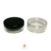 Cosmetic Sifter Jars Plastic Beauty Containers - 20 Gram (Black / Clear Lid) • 3062 / 5048