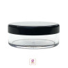 Cosmetic Sifter Jars Plastic Beauty Containers - 20 Gram (Black / Clear Lid) • 3062 / 5048
