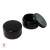 Cosmetic Sifter Jars Plastic Black Beauty Containers with Lids - 30 Gram (Black / Clear Lid) Beauty Makeup Supply