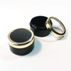 Cosmetic Jars Plastic Black Beauty Containers with Lids - 30 Gram(Gold Trim) • 3832