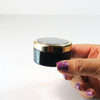 Cosmetic Jars Plastic Black Beauty Containers with Lids - 30 Gram(Gold Trim) • 3832