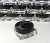Mini square cosmetic jars with black lids