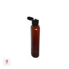 Plastic Bottles PET Cosmo Oval Bottles Black Snap Close Flip Top 4 oz. (Amber) • 9754FB Beauty Makeup Supply