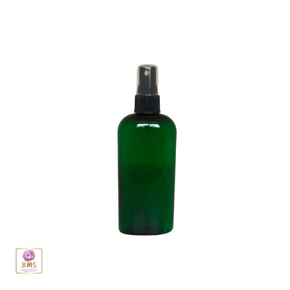 Plastic Bottles PET Cosmo Oval Liquid Bottles Black Sprayer 4 oz. (Green) • 9734SB Beauty Makeup Supply