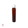 Plastic Bottles PET Cosmo Oval Liquid Bottles White Disc Top 4 oz. (Amber) • 9754DW Beauty Makeup Supply