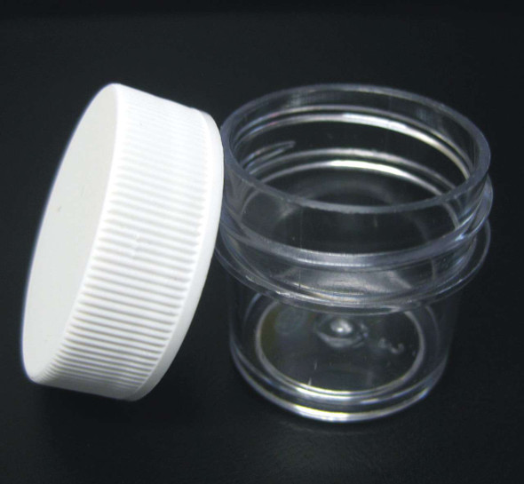 Plastic Jars Beauty Containers w/ White Lined Screw On Cap 7.5 Ml (5 jars) • 5037 Beauty Makeup Supply