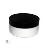 Plastic Jars Low Profile Thick Wall White Containers - 2 oz. (White / Black) • 9332 / 9335 Beauty Makeup Supply