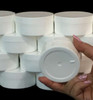 Plastic Jars Low Profile Wide Mouth Thick Wall 2 oz. (White / Black Cap w/ Liners) • 9333 / 9334 Beauty-Makeup-Supply