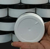 Plastic Jars Low Profile Wide Mouth Thick Wall 2 oz. (White / Black Cap w/ Liners) • 9333 / 9334 Beauty-Makeup-Supply