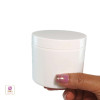 Plastic Jars White Double Wall Containers 4 oz. (White / Black Cap) • 9311 / 9312 Beauty Makeup Supply