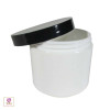 Plastic Jars White Double Wall Containers 4 oz. (White / Black Cap) • 9311 / 9312 Beauty Makeup Supply
