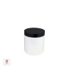 Plastic PET Jars Cosmetic Beauty Containers & Seal 8 oz. (White / Black Cap) • 9343 / 9344 Beauty Makeup Supply