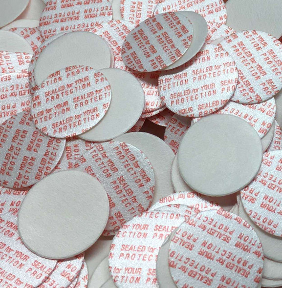 Press and Seal Foam Liners Tamper Proof Beauty Container Sealers 28 mm (100) • 9728 Beauty Makeup Supply