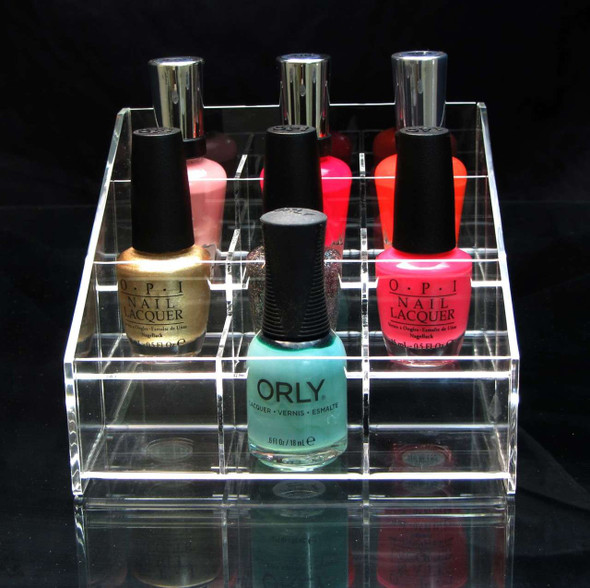 Square Acrylic Nail Polish & Cosmetic Organizer Display • 5680 Beauty Makeup Supply