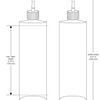 Line drawing of 16oz natural HDPE cylinder bottles