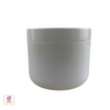 Plastic Jars White Double Wall Radius Containers w/ Seal 4 oz.  (White / Black Cap) • 9317 / 9318