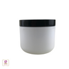 Plastic Jars White Double Wall Radius Containers w/ Seal 4 oz.  (White / Black Cap) • 9317 / 9318