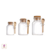 Frosted Apothecary Jar with Cap and Spoon Medium Beauty-Makeup-Supply