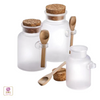 Large Frosted Apothecary Jar with Cap and Spoon Beauty-Makeup-Supply