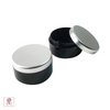 Cosmetic Jars Plastic Black Beauty Containers with Lids - 30 Gram (Matte Black / Silver Lid) 